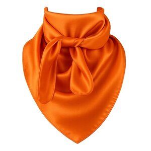 Orange Wild Rag Large Scarf 35x35 Inches  Satin Western Accessory Cowgirl or Cow
